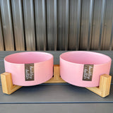 Zen Ceramic Double Stand & Bowls 850ml Pink