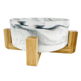Zen Ceramic Single Stand & Bowl 850ml White Marble
